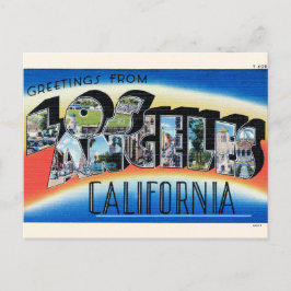 Saludos desde postal grande de letra de Los Ángele