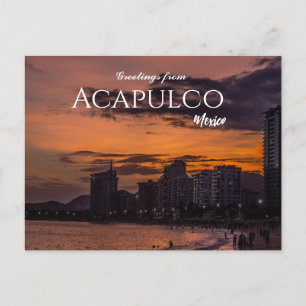 Saludos desde postal panorámica de Acapulco México