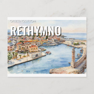 Saludos desde Rethymno, Grecia Postal de viaje