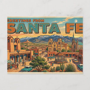 Saludos desde Santa Fe Vintage Tarjeta Postal de V