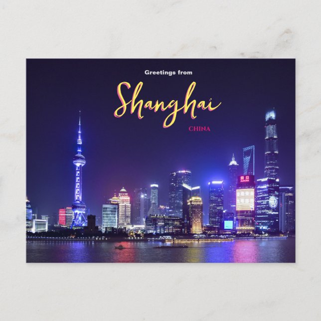 Saludos desde Shanghai China Postal   (Anverso)