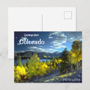 Saludos desde Twin Lakes Colorado Tarjeta Postal