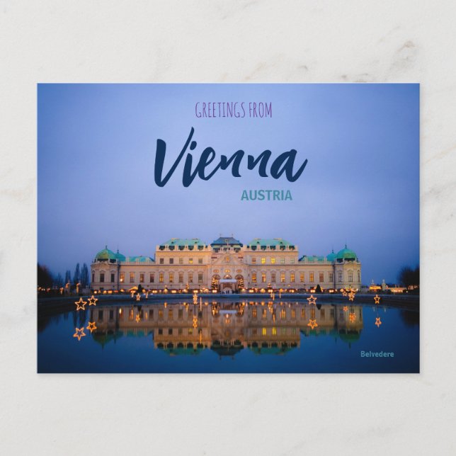 Saludos desde Viena Austria Postal Belvedere (Anverso)