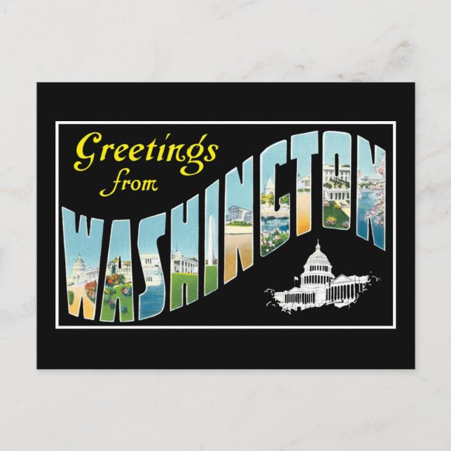 ¡Saludos desde Washington D.C.!  Tarjeta postal de (Anverso)