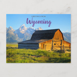 Saludos desde Wyoming Tarjeta Postal Tetons