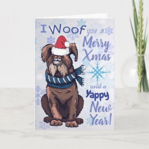 Saludos divertidos del navidad del perro del