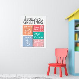 Saludos en el Aula Póster Educativo para el Aula