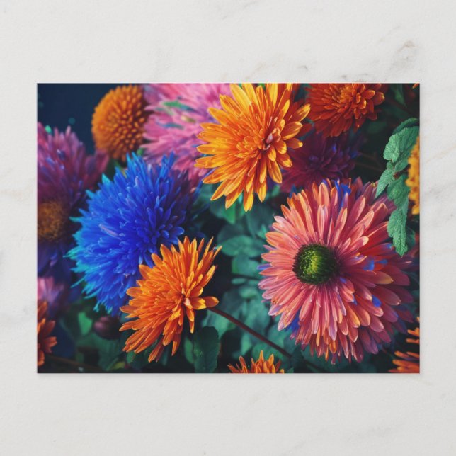 Saludos en flor: postal de diseño de flores (Anverso)