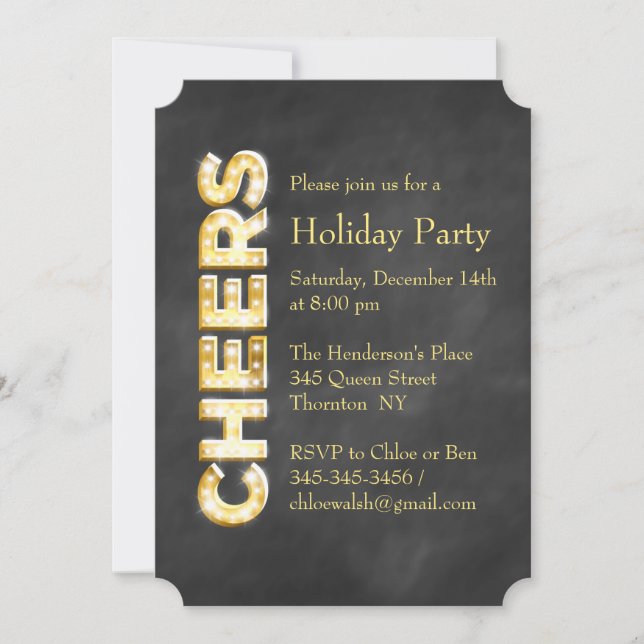 Saludos en la invitación a la fiesta de Navidad en (Anverso)