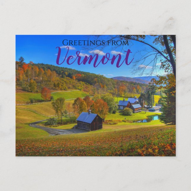 Saludos escénicos de la postal de Vermont Foliage (Anverso)