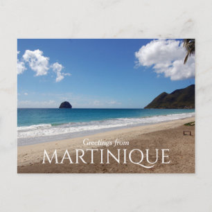Saludos escénicos de playa desde la postal martini