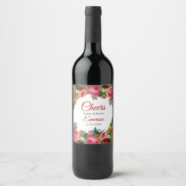 Saludos Etiquetas de botellas de vino Boda persona