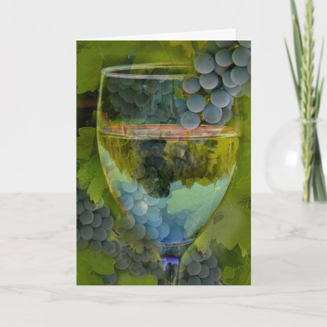 ¡Saludos Feliz Tarjeta de Vino de Cumpleaños! (Anverso)