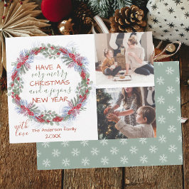 Saludos festivos Feliz Navidad Wreath 2 Foto