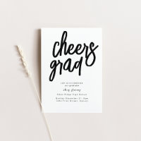 Saludos Grad Fiesta Invitación en blanco y negro