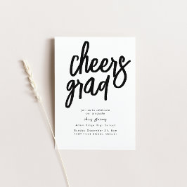 Saludos Grad Fiesta Invitación en blanco y negro