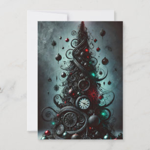 Saludos inusuales de árbol de Navidad gótico oscur