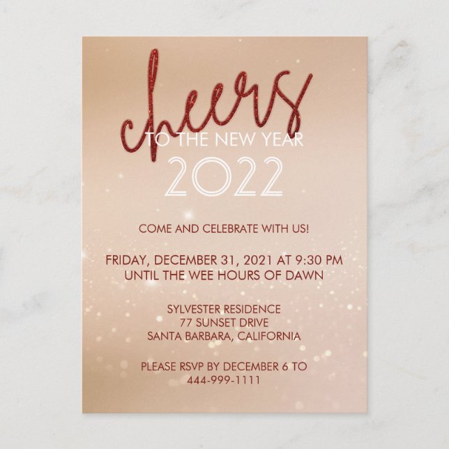 Saludos Invitación a la fiesta de Año Nuevo del Pu (Anverso)