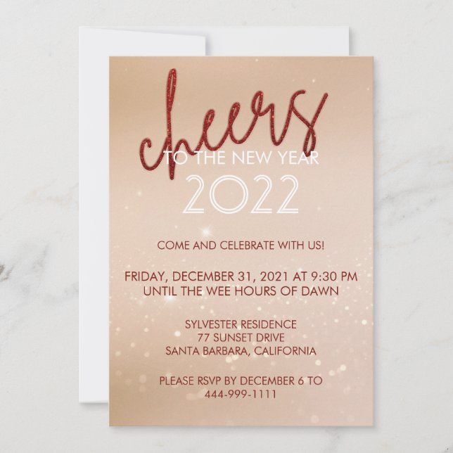 Saludos Invitación a la fiesta de Año Nuevo del Pu (Anverso)