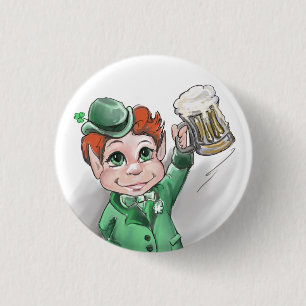 ¡Saludos irlandeses! botón Día de San Patricio
