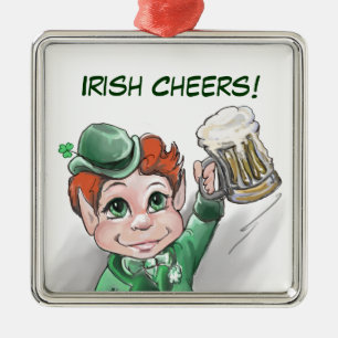 ¡Saludos irlandeses! Ornamento cuadrado de retrato