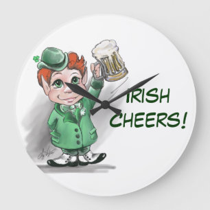 ¡Saludos irlandeses! Reloj de pared redonda
