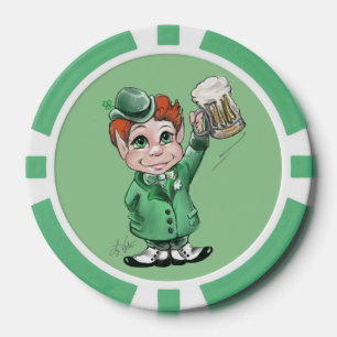 ¡Saludos irlandeses! ¡Sláinte! Fichas de póquer
