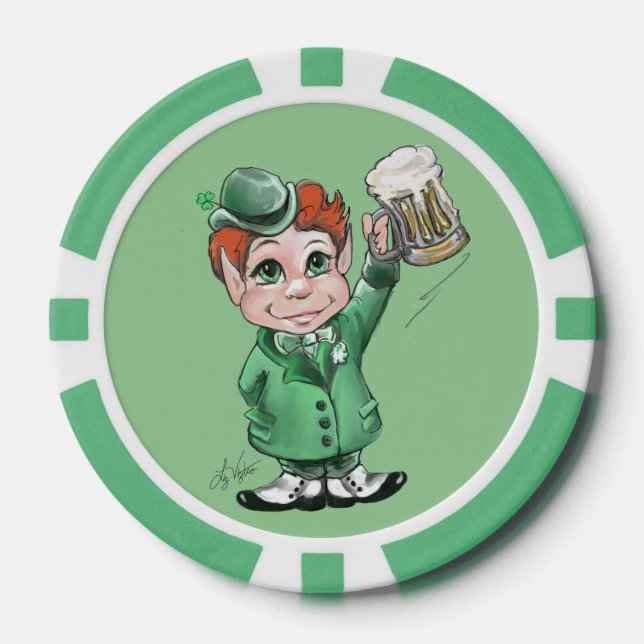 ¡Saludos irlandeses! ¡Sláinte! Fichas de póquer (Anverso)