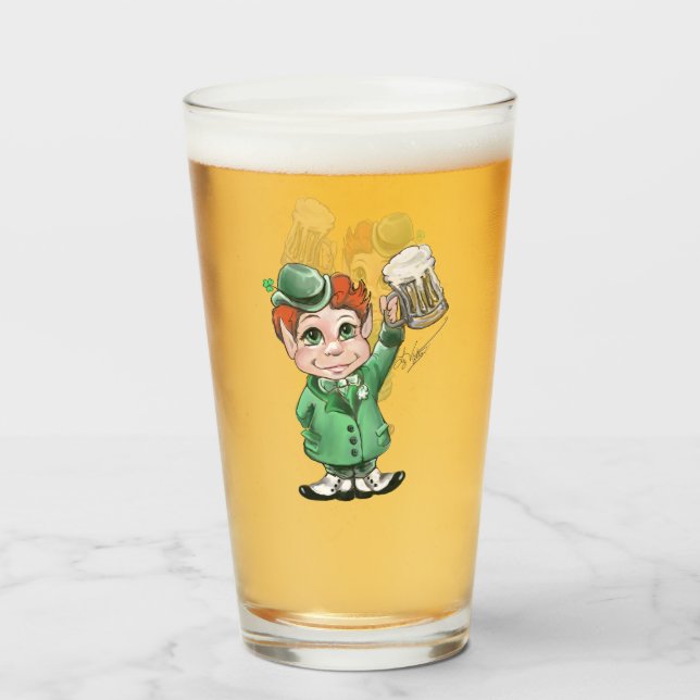 ¡Saludos irlandeses! Vaso de cristal (Anverso (lleno))
