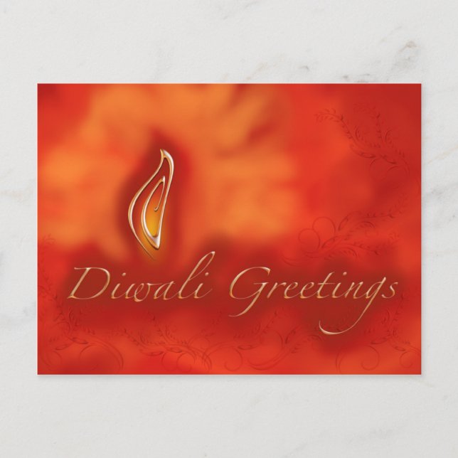 Saludos ligeros Diwali Devali - Cálida tarjeta de  (Anverso)