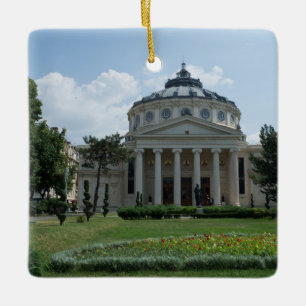 ¡Saludos musicales desde Bucarest! Adorno de cerám