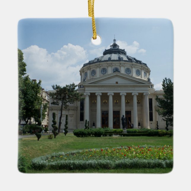 ¡Saludos musicales desde Bucarest! Adorno de cerám (Anverso)