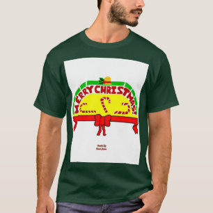 Saludos navideños a la camiseta del bosque profund