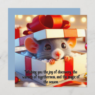 Saludos navideños del regalo de sorpresa del ratón
