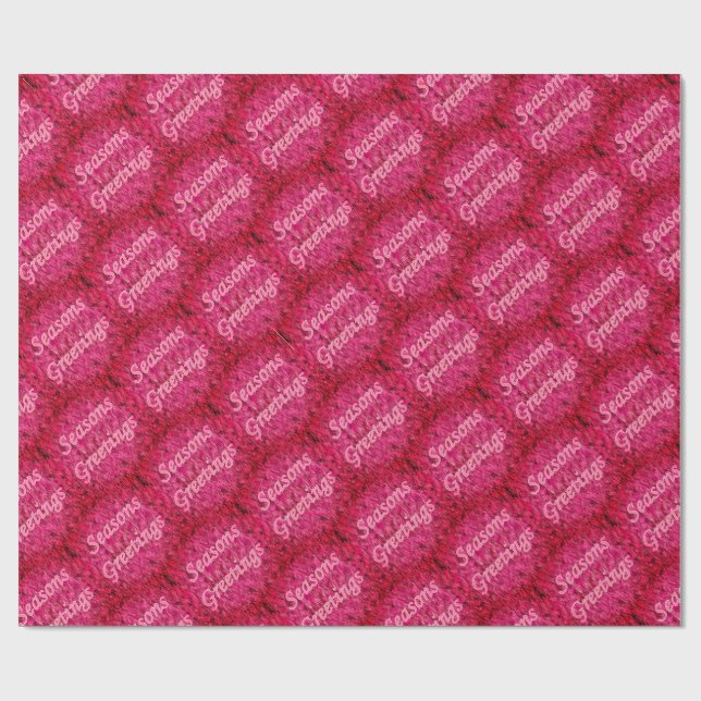 Saludos Navideños En Papel De Regalo Rosa (Superficie plana)
