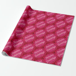 Saludos Navideños En Papel De Regalo Rosa