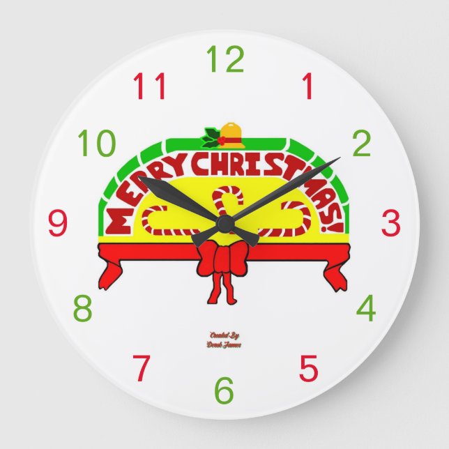 Saludos navideños Reloj de pared acrílico (Anverso)