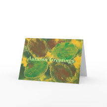 Saludos otoñales, hojas de Birch, tarjetas de feli