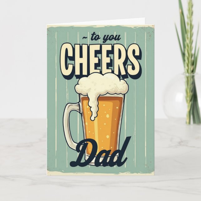 Saludos Papá Tarjeta de Estilo Retro (Anverso)