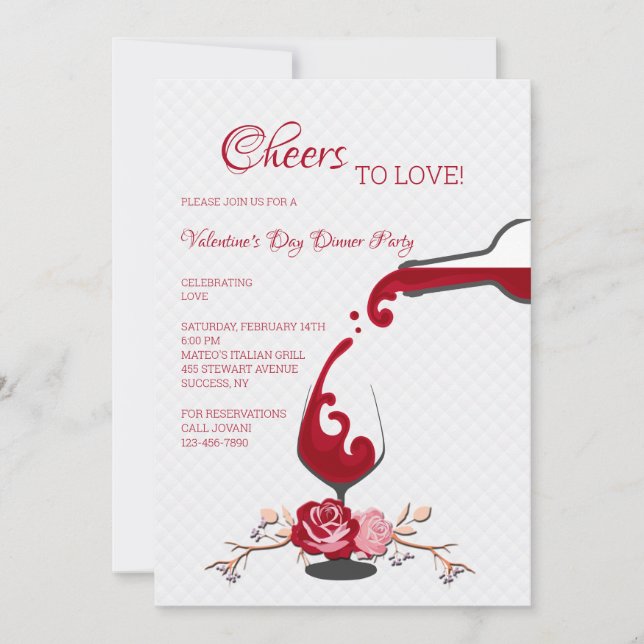 Saludos para amar la invitación de San Valentín a  (Anverso)