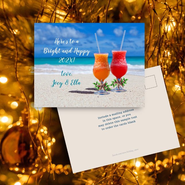 Saludos para Tarjeta Postal de Bebidas de Playa en (Subido por el creador)