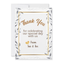 Saludos personalizados de tarjetas de agradecimien