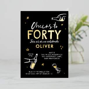 Saludos por 40 invitaciones modernas y caprichosas