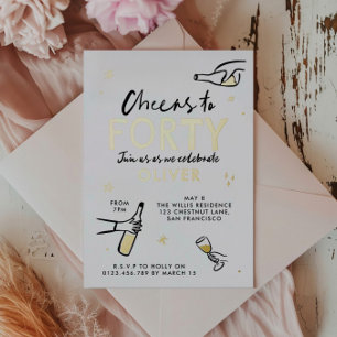 Saludos por 40 invitaciones modernas y caprichosas
