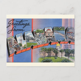 Saludos por carta grande desde la postal de Alabam