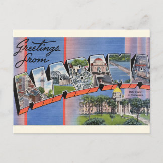 Saludos por carta grande desde la postal de Alabam