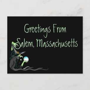 Saludos postales de Salem Massachusetts Witch