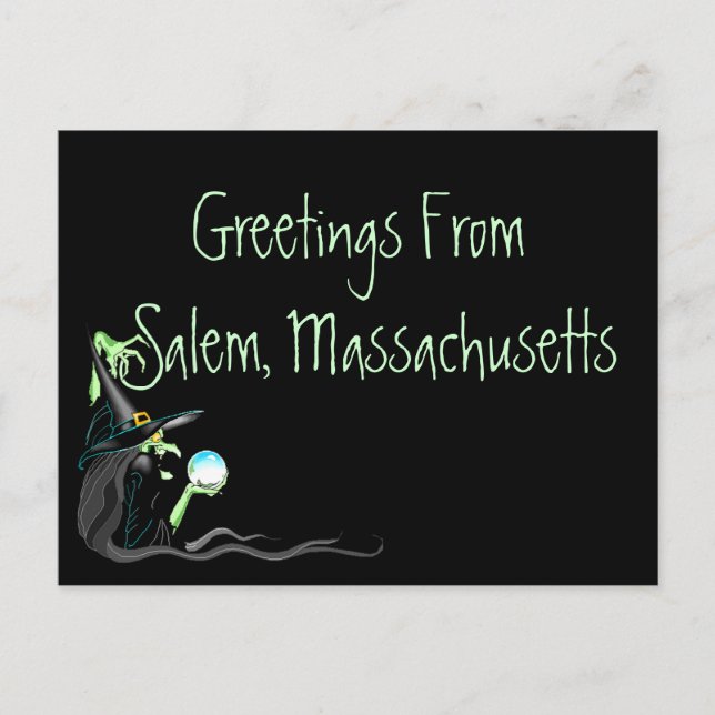 Saludos postales de Salem Massachusetts Witch (Anverso)