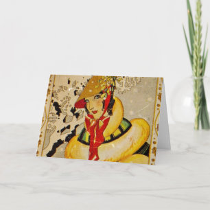 Saludos retros del navidad de la aleta