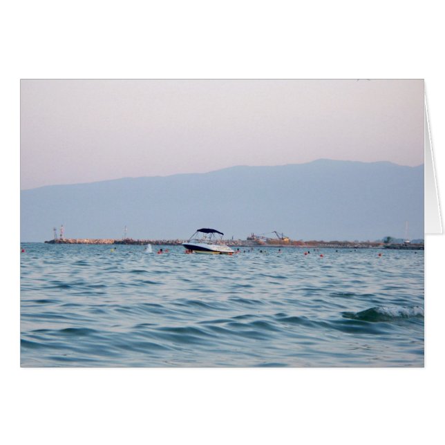 Saludos Tarjeta de Mar Egeo de Grecia (Anverso (Horizontal))